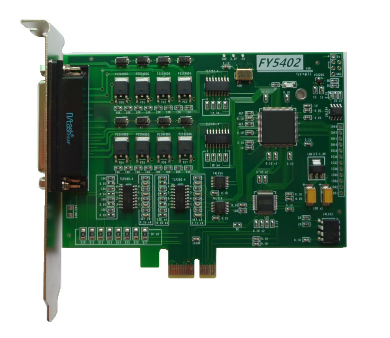 FY5402 PCIe总线隔离开关数字量IO控制卡8入8出NPN PNP脉冲飞扬