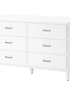 IKEA宜家提赛尔六斗抽屉柜白色127x81厘米家用卧室收纳柜斗柜