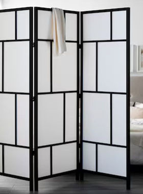 IKEA宜家里苏房间隔板白色黑色216x185厘米简约入户屏风隔断遮挡