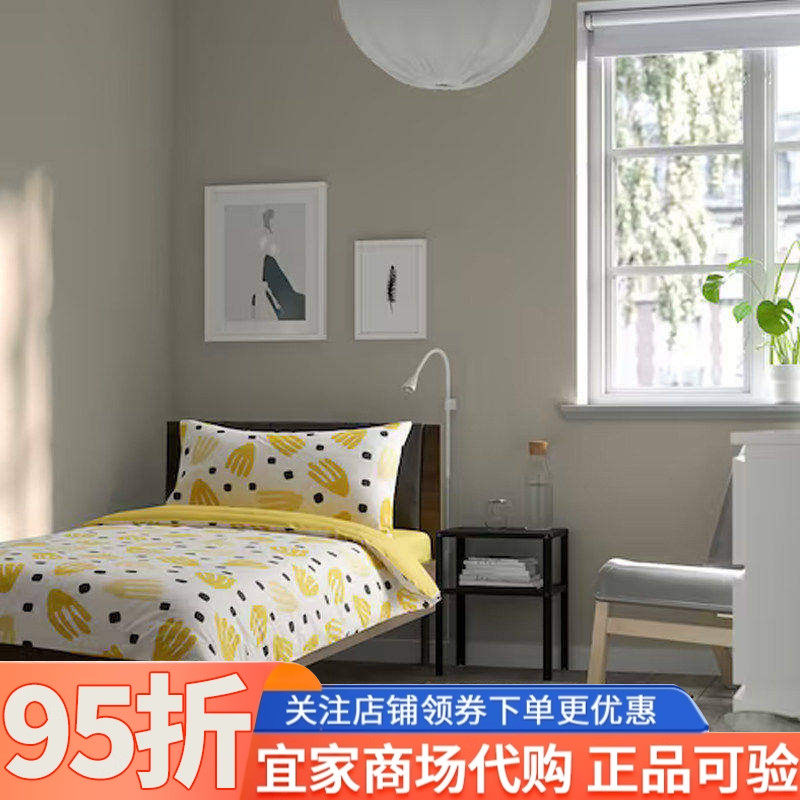 IKEA宜家布瓦拉床架家用单人床双人床小户型出租屋用简约90/120