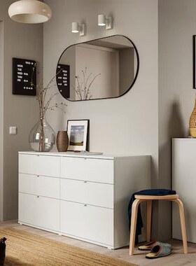 IKEA宜家维哈斯六斗抽屉柜白色固定解锁功能140x47x75厘米收纳柜