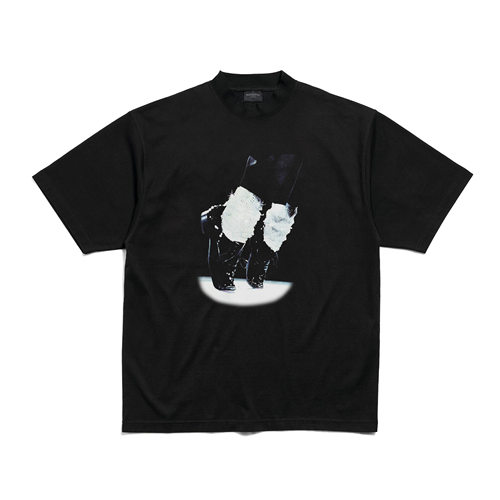 False Inception迈克尔杰克逊MJ舞鞋vintage小领口OS黑短袖T恤