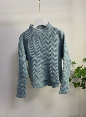 A1786任3件包邮外贸欧美单女装毛衣新款半高领套头宽松时尚针织衫