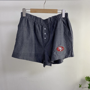 V6435任3件包邮外贸欧美女装休闲短裤新款松紧腰宽松条纹阔腿裤