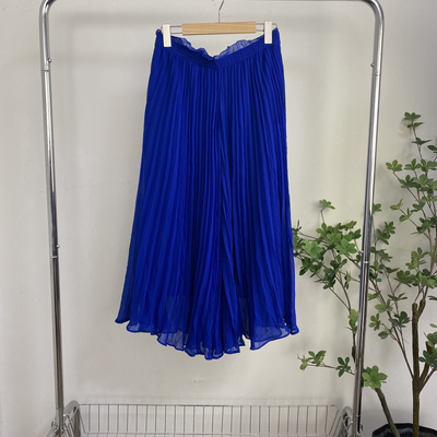 A8365任3件包邮外贸欧美女士裙裤夏款松紧腰宽松褶皱阔腿裤七分裤