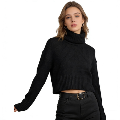 CC8491外贸欧美单时尚女装打底毛衣冬季新款百搭短款时尚针织衫