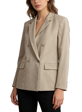 H4296外贸欧美单通勤风女士西装新款翻领双排扣修身显瘦外套