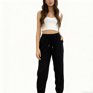松紧腰宽松纯色束脚长裤 NN5685任3件 新款 外贸欧美休闲运动裤 包邮