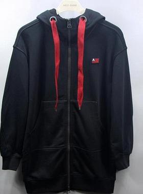 特价ABLE JEANS女士卫衣秋季黑色宽松连帽开衫拉链针织上衣中长款