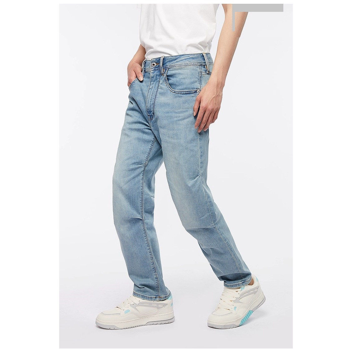 ABLE JEANS男牛仔裤立体滑板裤弹力直筒复古水洗潮流休闲长裤男裤