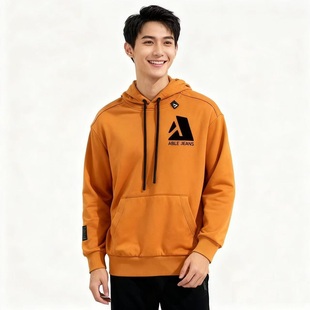 ABLE 立体连帽厚型刺绣复古宽松运动外套 JEANS男女卫衣25秋冬新品