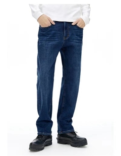 男裤 中性ABLE 直筒休闲长裤 男女加厚弹力复古水洗修身 JEANS牛仔裤