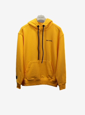 新款ABLE JEANS中性款卫衣男女立体黄色连帽复古休闲运动外套上衣