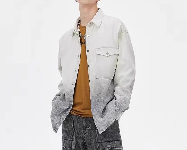 ABLEJEANS牛仔衬衫长袖渐变外套