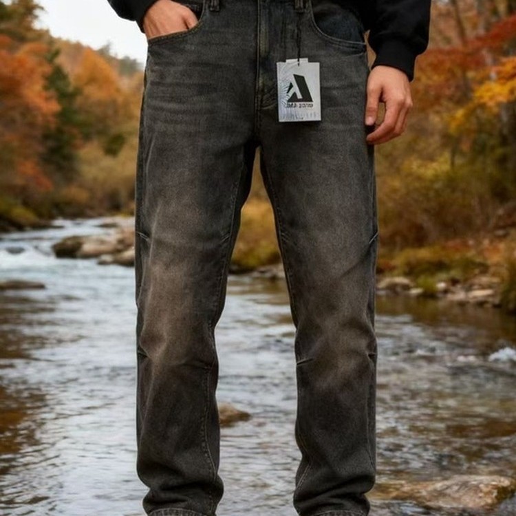 ABLEJEANS男牛仔裤直筒滑板长裤
