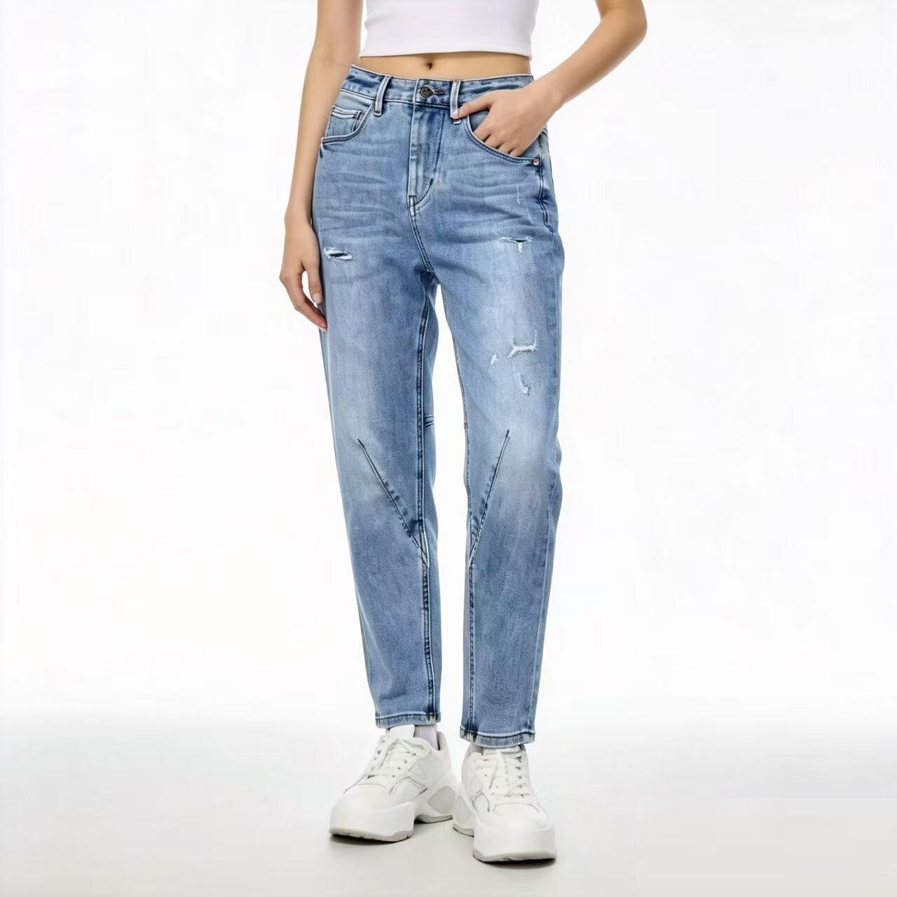 ABLEJEANS女牛仔裤宽松弹力休闲