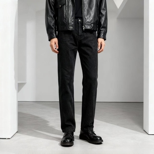 李家男士休闲裤秋冬款厚型灯芯绒复古水洗修身直筒美式男裤长裤