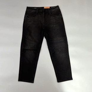JEANS男牛仔裤 男裤 冬季 黑色立体宽松直筒复古潮流长裤 新款 ABLE