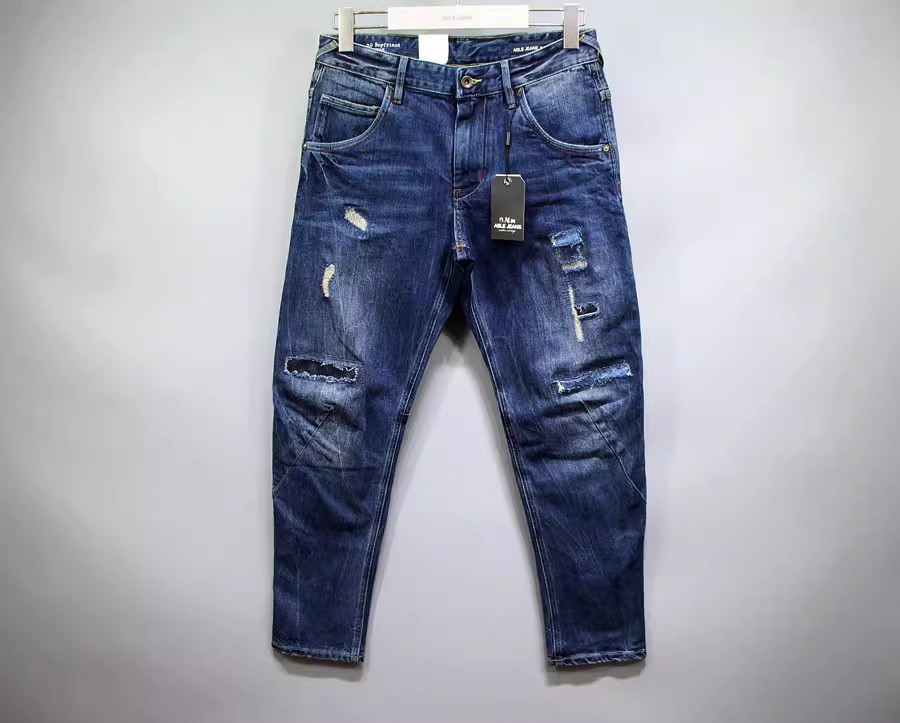 able jeans男朋友裤潮牌春季新品女裤高腰弹力水洗破洞休闲裤做旧