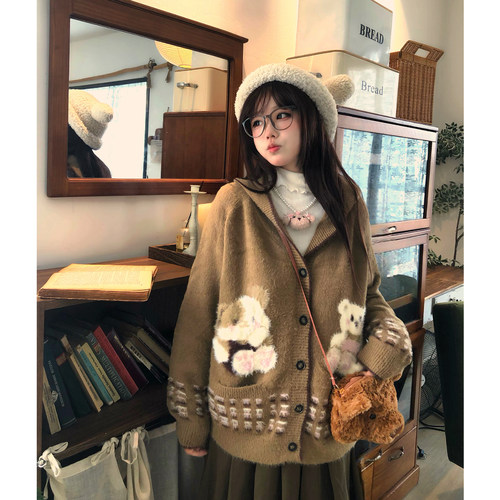 韩系软糯毛衣开衫外套女小个子