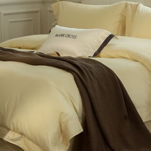 厂家直发 高奢100S支超细旦天丝棉磨毛四件套热可可床品 蒙太奇