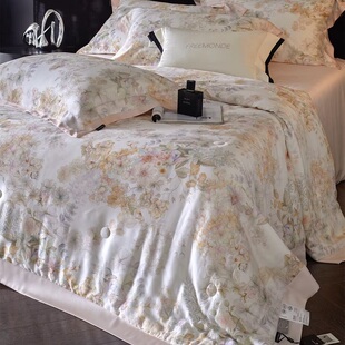 Freemonde天丝夏被四件套数码印花LF莱赛尔夏凉被桑蚕丝空调被子