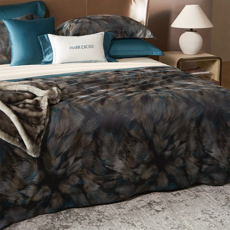 玛洛驰色织提花长绒棉四件套全棉