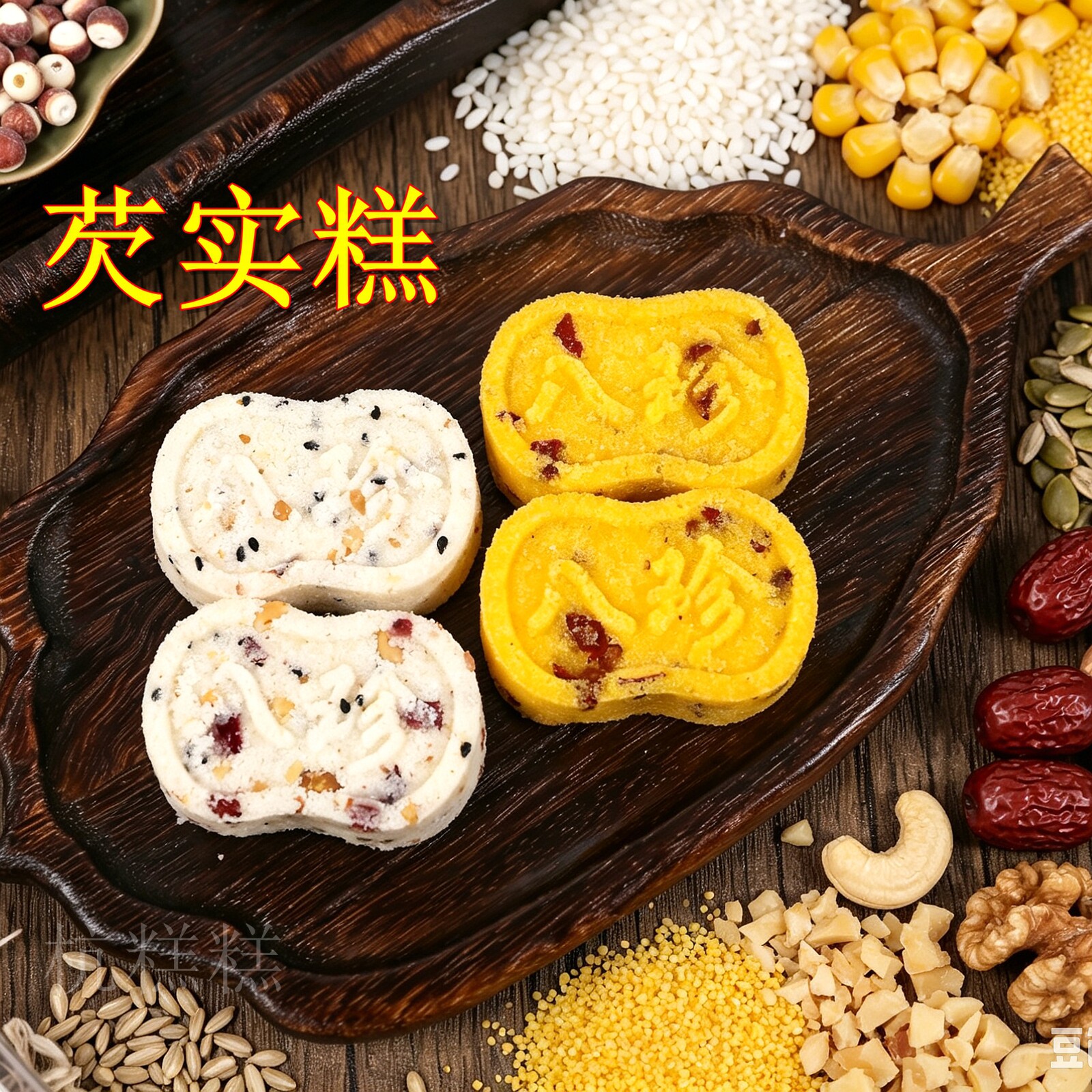 五红芡实糕坚果八珍糕红枣桂花糕独立散装饱腹淡甜食品传统小零食