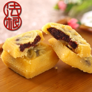 杭州特产法根去皮绿豆糕传统手工红豆沙夹心馅塘栖绿豆糕点心零食