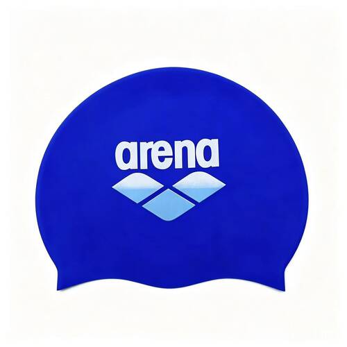 Arena阿瑞娜印花硅胶泳帽防水不勒头男女长发大号护耳字母游泳帽