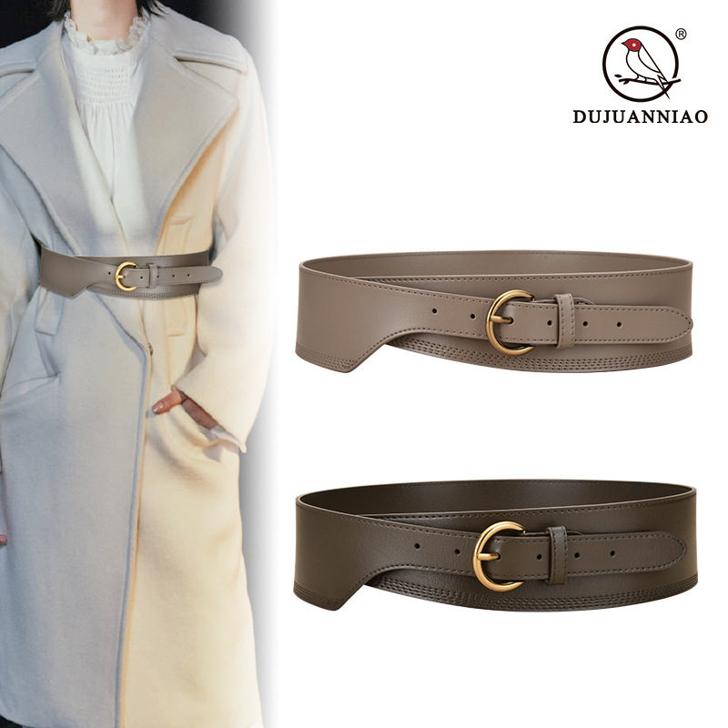 复古真皮腰封女士装饰宽皮带配毛衣风衣收腰外搭束腰宽腰带女牛皮