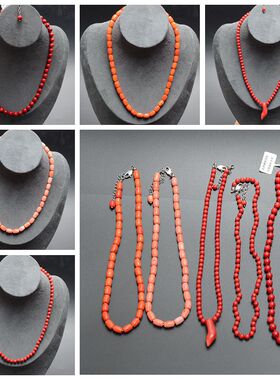 新款个性百搭红海竹石珊珠项链