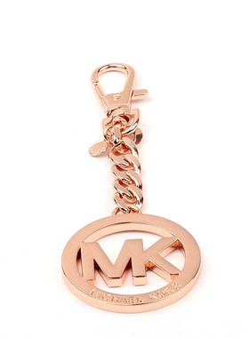 饰品潮流个性简约光面钥匙扣几何圆形镂空字母造型吊坠项链坠