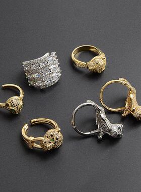 重工百搭多款水晶豹子女首饰气质