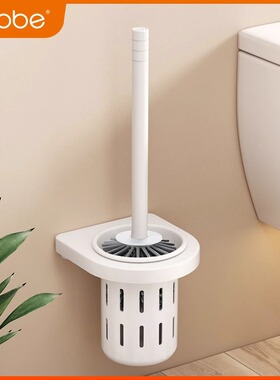 卡贝马桶刷壁挂式卫生间白色置物架厕所清洁软毛刷子马桶杯免打孔