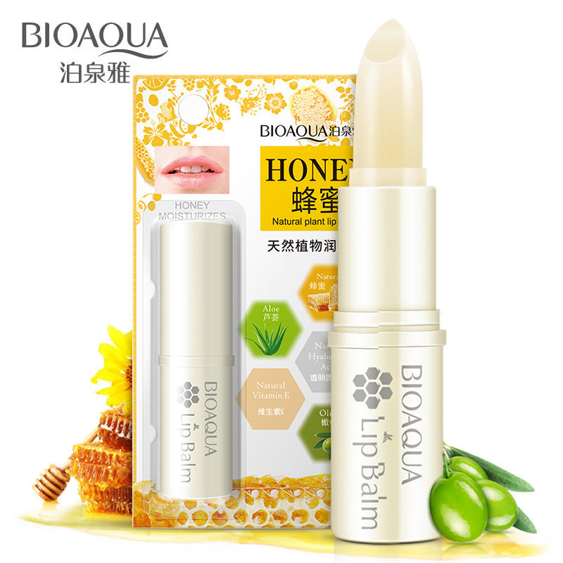 泊泉雅蜂蜜植物润唇膏无色淡化唇纹滋润补水保湿唇膏改善唇部起皮