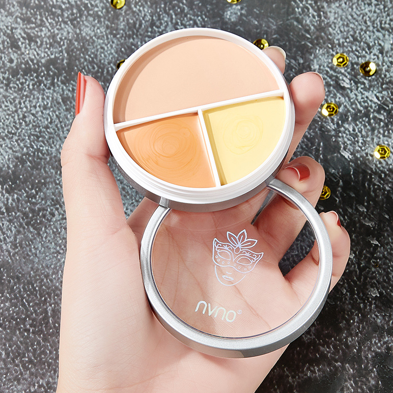 NVNO魅影修饰三色遮瑕膏 水润遮盖脸部黑眼圈斑点痘印持久遮瑕盘