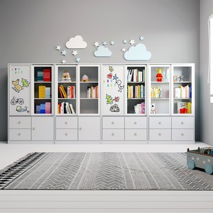 可比熊儿童实木书架绘本架宝宝玩具收纳架简约落地置物架幼儿园柜