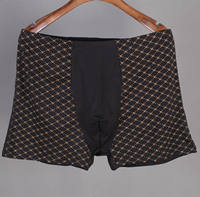 Two pairs of oversized bamboo fiber men's underpants, oversized fat pants, men's high-waisted fat boxer shorts thumbnail 2
