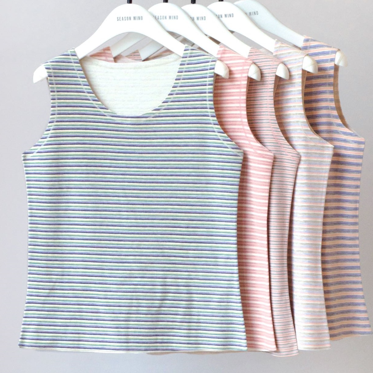 莱赛尔棉羊毛彩条女保暖背心加大码无痕中老年妈妈德绒发热打底衫