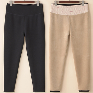 大码女士加厚保暖裤胖mm一体绒打底裤高腰外穿人棉加绒宽松棉裤