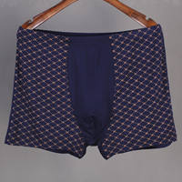 Two pairs of oversized bamboo fiber men's underpants, oversized fat pants, men's high-waisted fat boxer shorts thumbnail 4