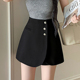 裙休闲阔腿裤 时尚 女2026春夏新款 高腰气质裤 百搭排扣西装 a字短裤