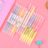 6色荧光笔套装 学生手帐绘画笔六一 双头双色记号笔划重点彩色标记
