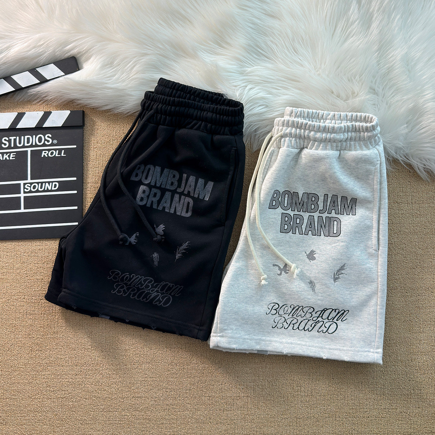 390克加厚毛圈花卉印花休闲短裤男士夏季高街潮牌宽松四分裤子女,男装,短裤,淘宝优惠券,粉丝福利购,淘宝优惠卷