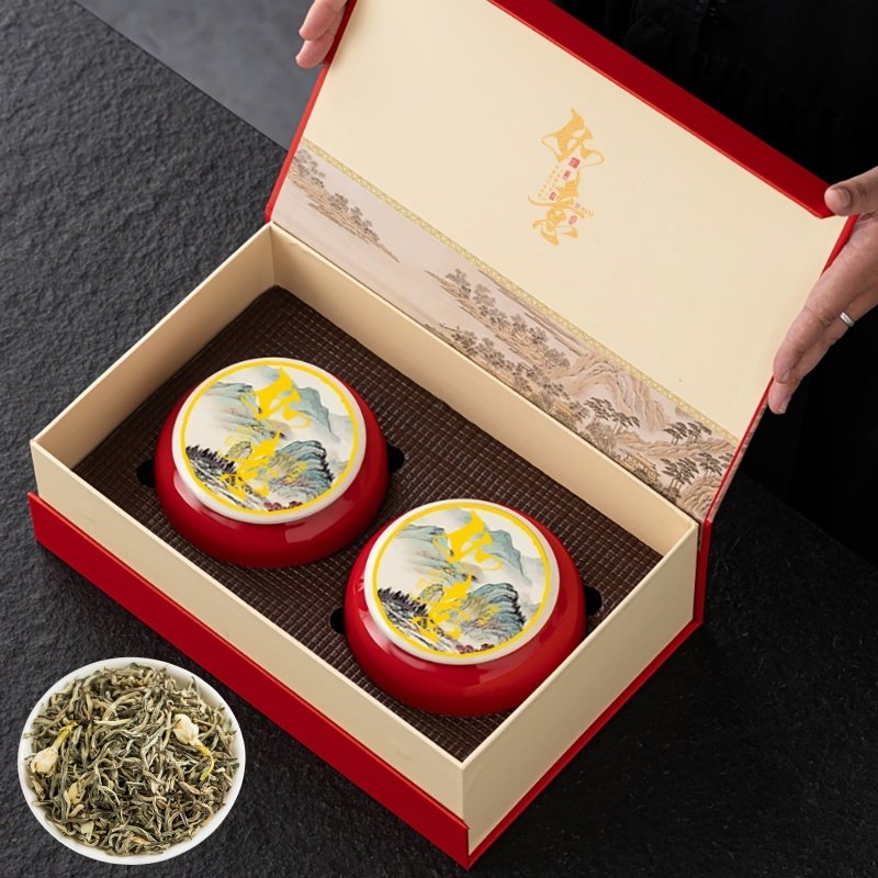 茉莉花茶高档瓷罐茶叶礼盒装送礼