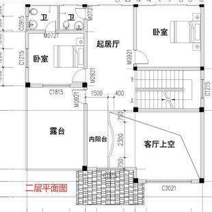 二层半别墅图纸设计小开间三层自建房房屋全套施工图设计
