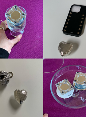 ouchtv【new】水波纹蝴蝶结强力磁吸支架/金属银锡纸爱心支架