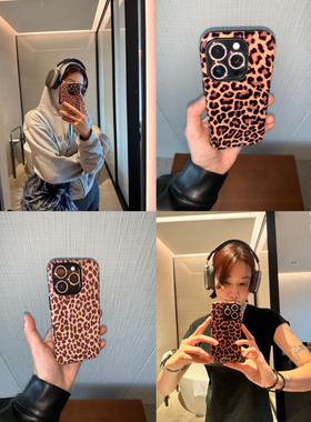 顺丰发货ouchtv原创美式复古newyork高级配色豹纹韩国进口磁吸二合一菲林适用于iphone17promax