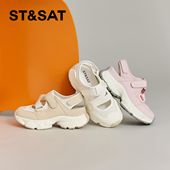 星期六夏季 新款 拼接透气老爹鞋 St&Sat 休闲厚底凉鞋 女SSC21140T1